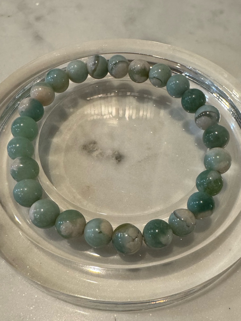 Green Sukura Agate Beaded Stretchy Bracelet